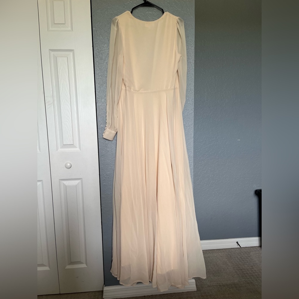 Lulus My Whole Heart Cream Long Sleeve Wrap Maxi Dress - Picture 4 of 6